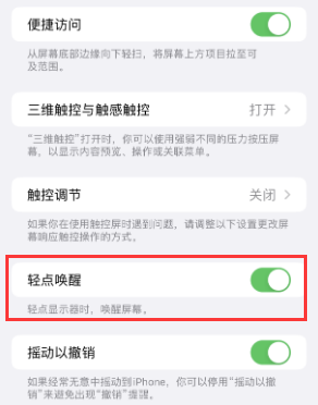 衡南苹果授权维修站分享iPhone轻点无法唤醒怎么办 